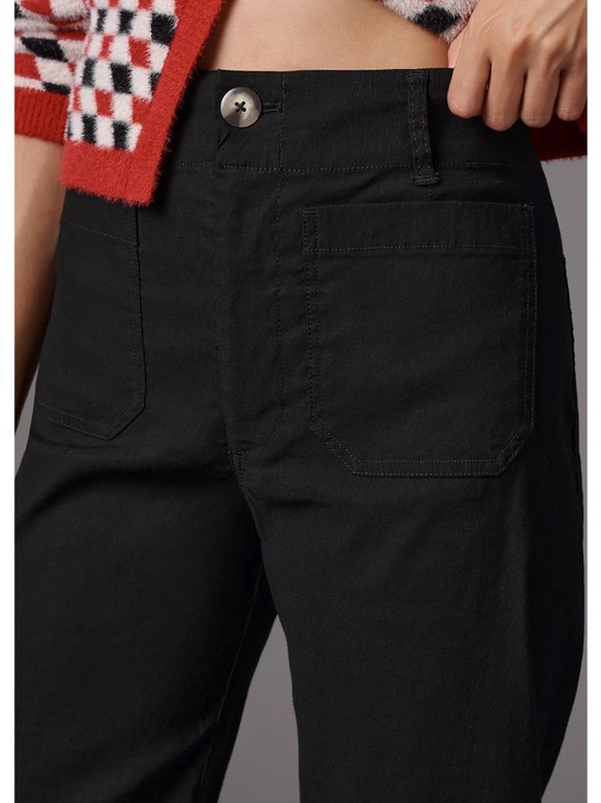 Anthropologie Maeve The Colette Linen Blend Crop Wide-Leg Pants Size 26 Petite - Picture 4 of 16